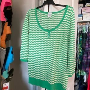 Old navy xxl  green and cream light sweater